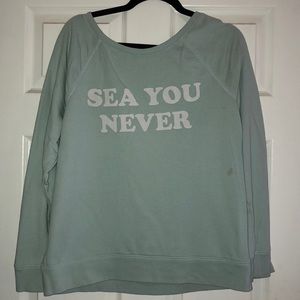 SEA YOU NEVER Victoria Secret open back crewneck
